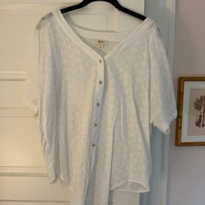 Style & Co Embroidered Tie-Front shirt